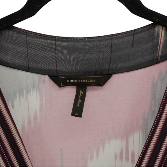 Y2K BCBGMaxazria Multicolor Watercolor Bodycon Party Cocktail Dress Size XS - Picture 7 of 9